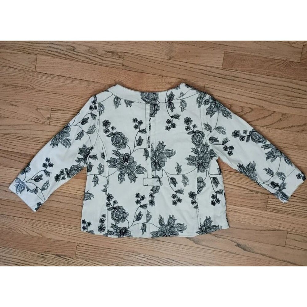 Windridge By Cheryl Nash Women's Top Linen Blend 2 Front Pockets Embroidered - Picture 2 of 16